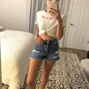 Distressed Denim Shorts